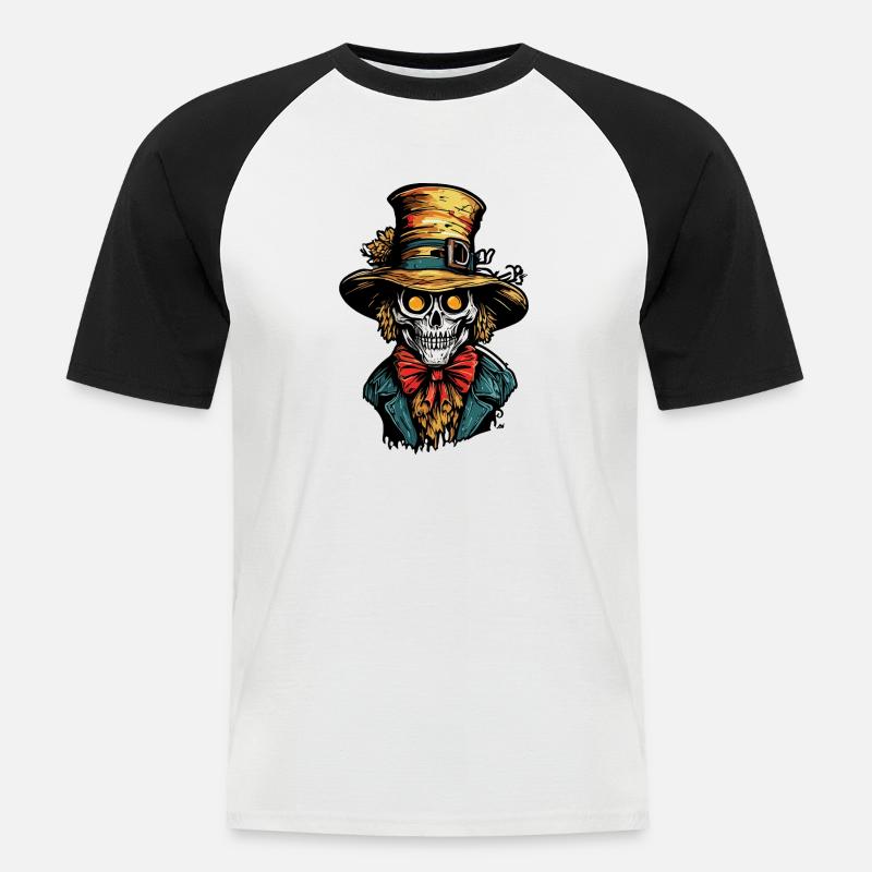 Vogelscheuche / Erntehelfer / Maisfeld / Feld - Männer Baseball-T-Shirt - Weiß/Schwarz