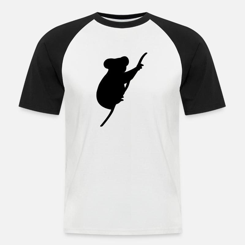 coala - Männer Baseball-T-Shirt - Weiß/Schwarz