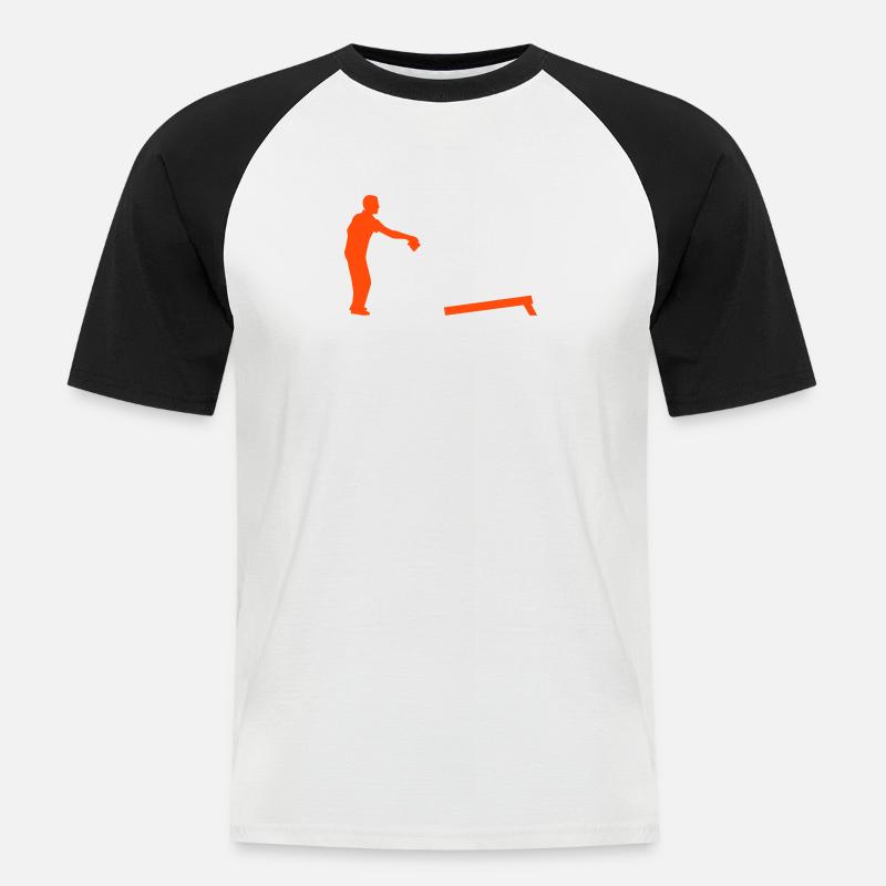 Cornhole - Männer Baseball-T-Shirt - Weiß/Schwarz