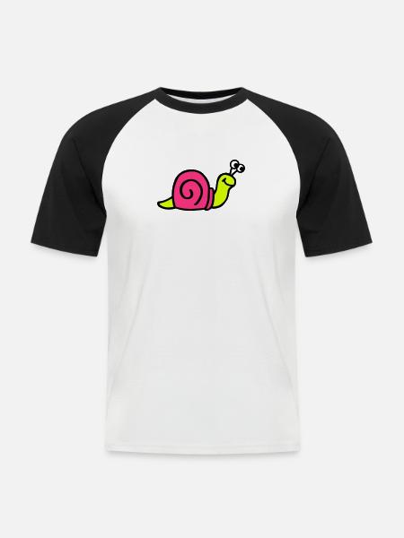 Snail - Men's Baseball T-Shirt - white/black