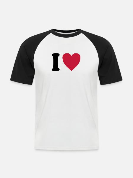 I love CATS - Men's Baseball T-Shirt - white/black