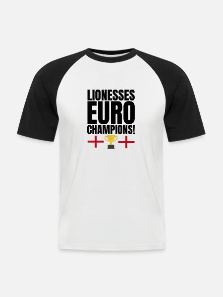 Englischer Fußballmeister der Frauen - Männer Baseball-T-Shirt - Weiß/Schwarz