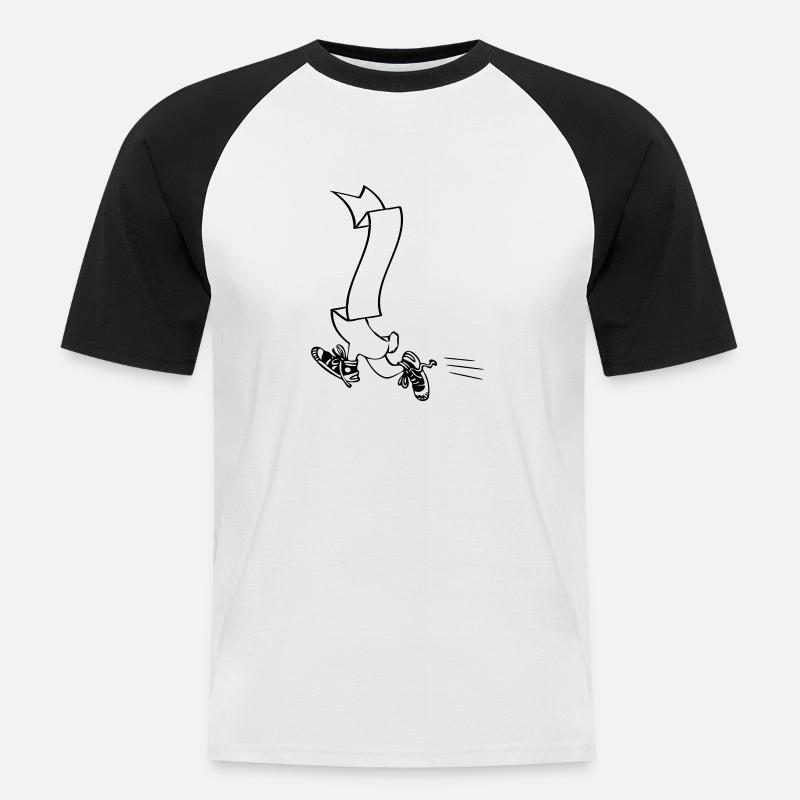 Banner Men | Vector-Graphic - Männer Baseball-T-Shirt - Weiß/Schwarz