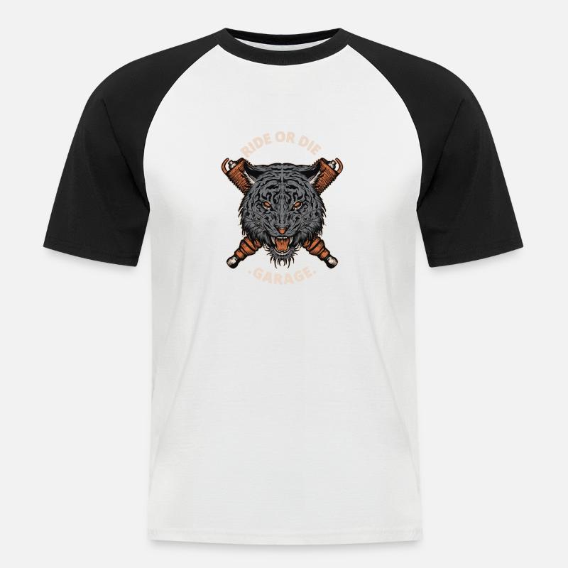 Reiten oder sterben - Männer Baseball-T-Shirt - Weiß/Schwarz