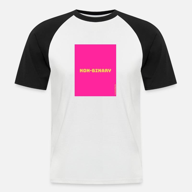 Non-binary - Männer Baseball-T-Shirt - Weiß/Schwarz