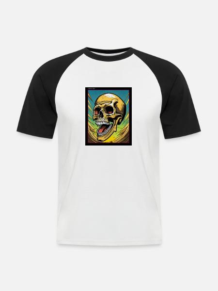 gedankenstürme four - Männer Baseball-T-Shirt - Weiß/Schwarz