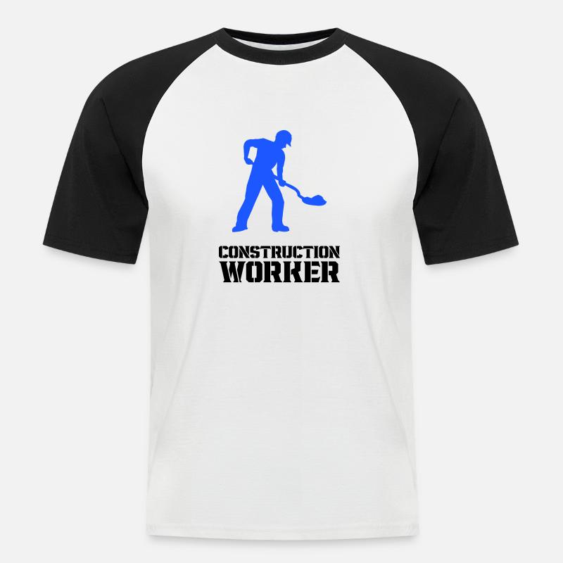 bauarbeiter baustelle worker - Männer Baseball-T-Shirt - Weiß/Schwarz