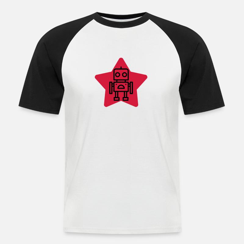 Robotik / Roboter / Robot / Robotics - Männer Baseball-T-Shirt - Weiß/Schwarz