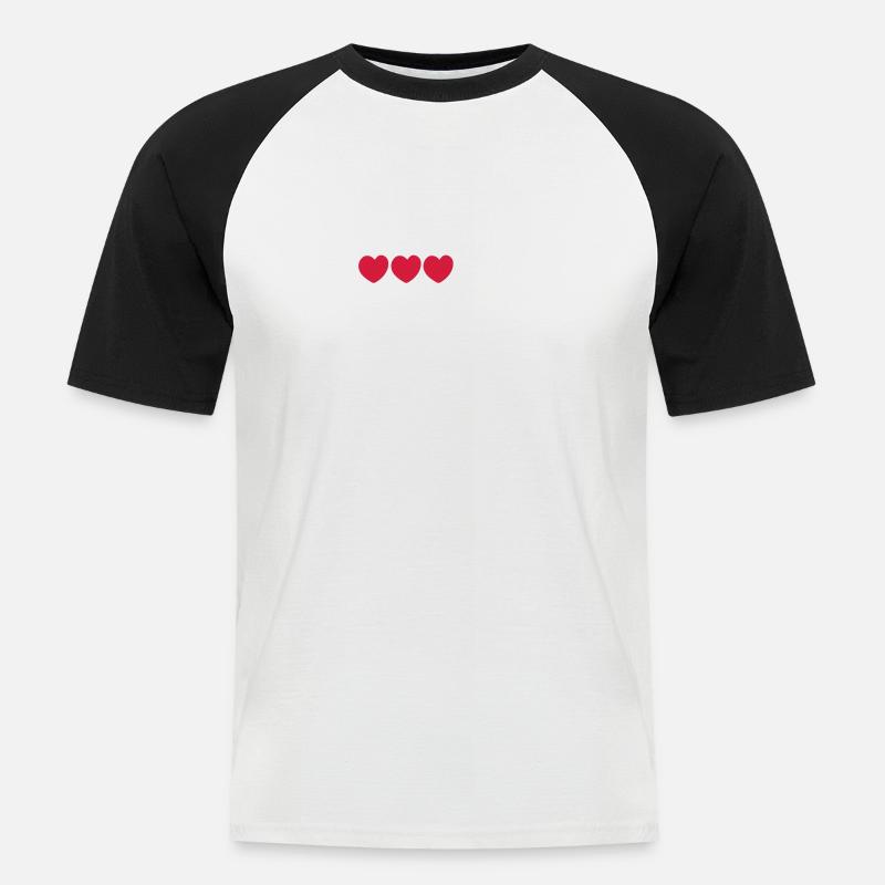 Wedding Loading_v2_heartb - Männer Baseball-T-Shirt - Weiß/Schwarz