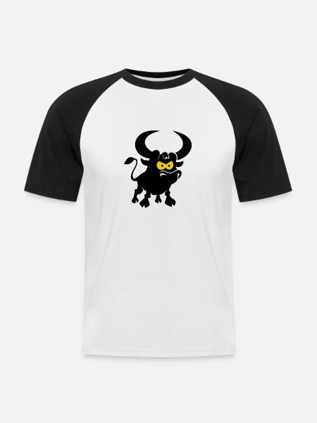 vl087b_stier_2c - Men's Baseball T-Shirt - white/black