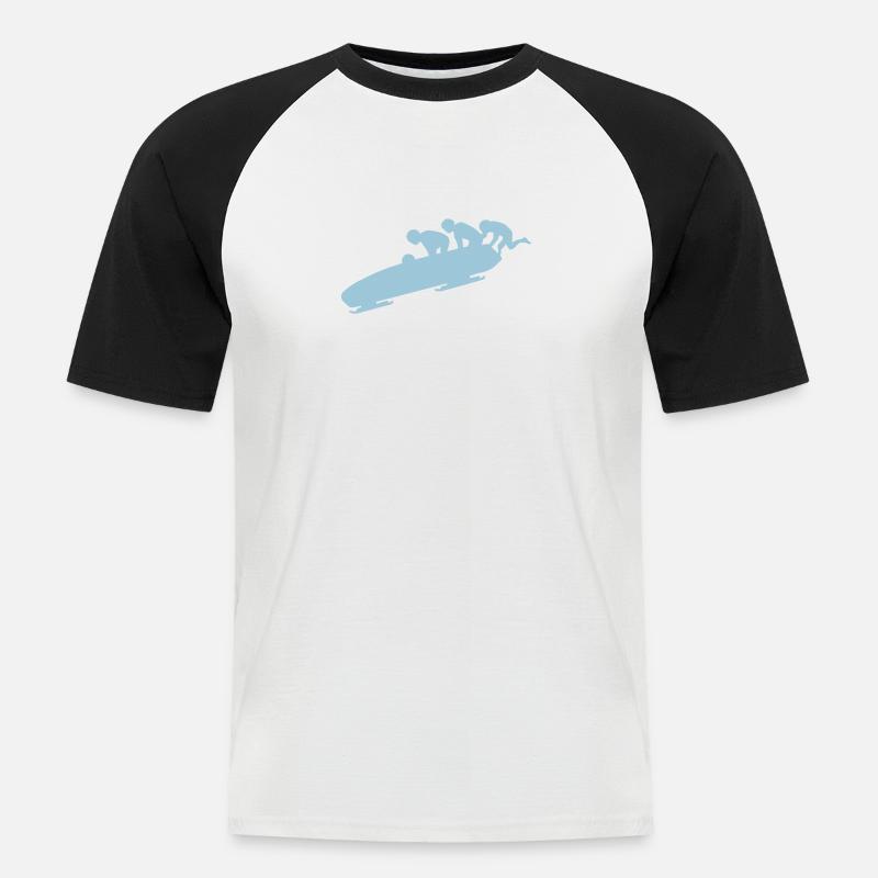 Bobsleigh - Men's Baseball T-Shirt - white/black