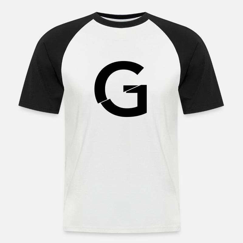 G broken - Männer Baseball-T-Shirt - Weiß/Schwarz