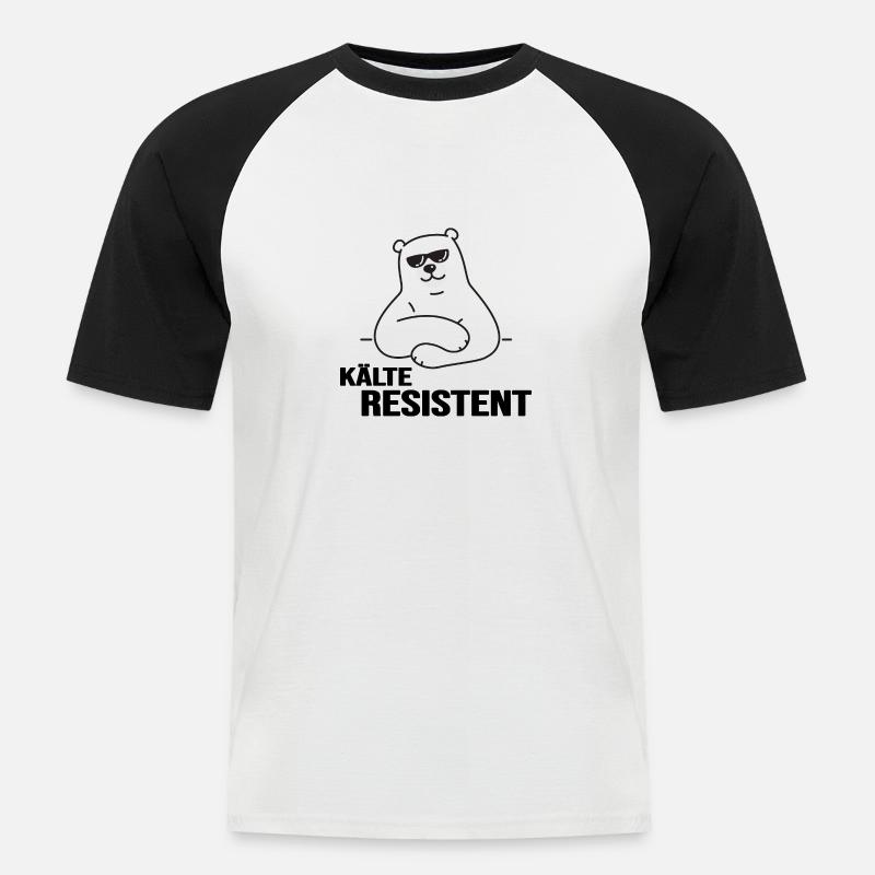 Eisbader winterschwimmen im Eisbad kälteresistent - Männer Baseball-T-Shirt - Weiß/Schwarz