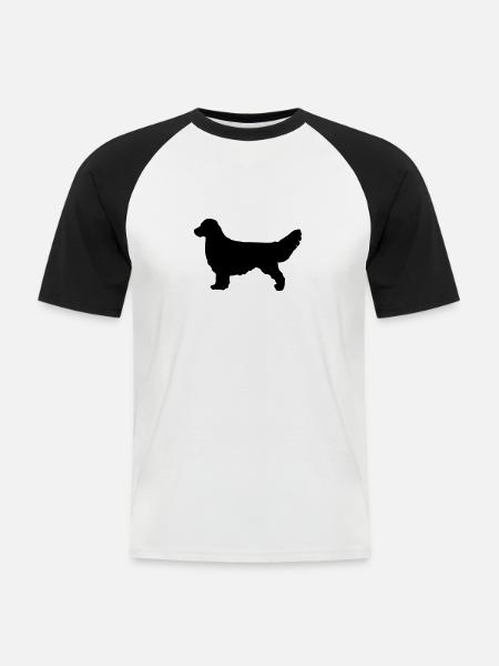 GOLDEN RETRIEVER Silhouette - Men's Baseball T-Shirt - white/black