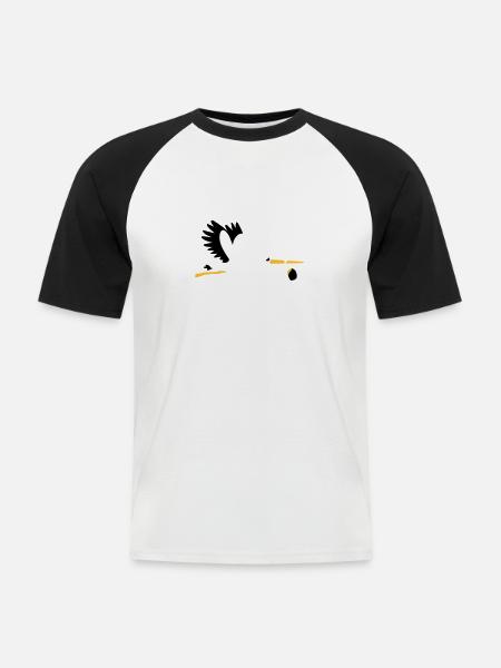 Stork - Men's Baseball T-Shirt - white/black