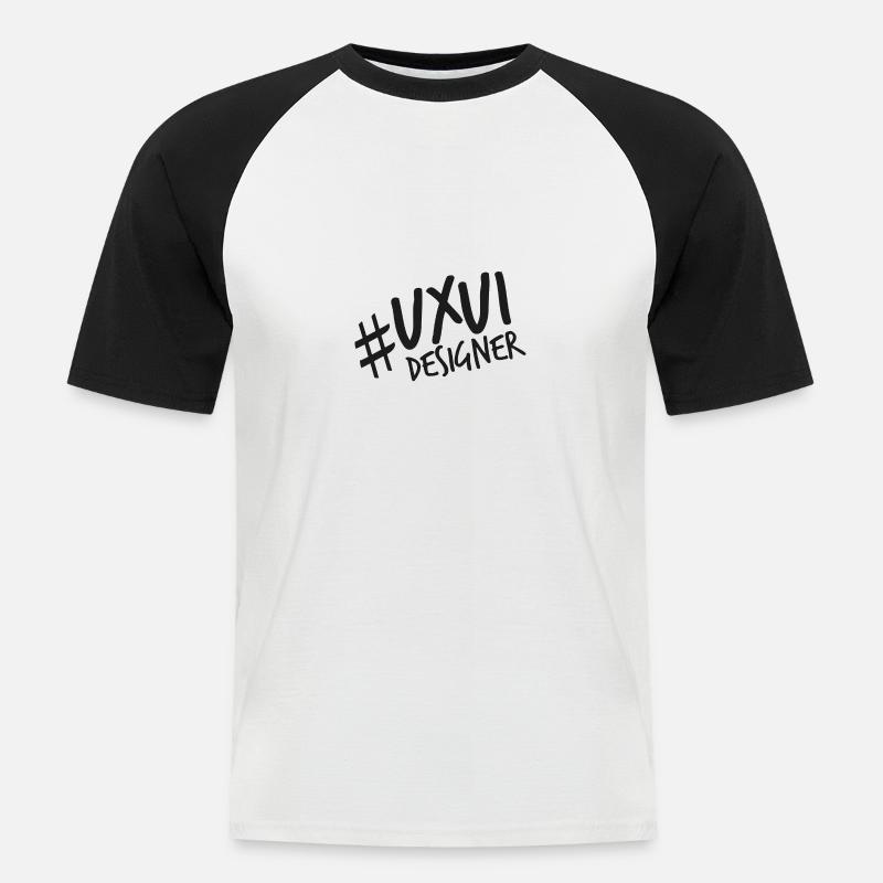 UX UI Designer | Designer. Programmierer - Männer Baseball-T-Shirt - Weiß/Schwarz