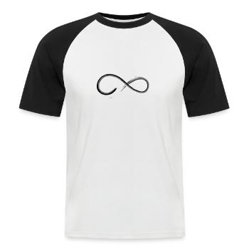 Unendlichkeit Symbol? - Männer Baseball-T-Shirt - Weiß/Schwarz - Vorne - Nik (191cm)
