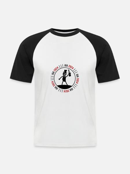 Junggesellen Abschied 2024 - Männer Baseball-T-Shirt - Weiß/Schwarz