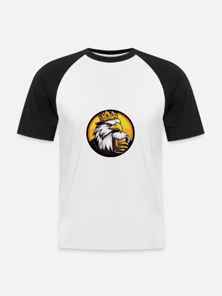 Bande dessinée Eagle Beer - T-shirt baseball manches courtes Homme - blanc/noir