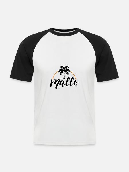 Malle Palme - Men's Baseball T-Shirt - white/black
