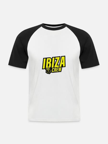 Ibiza Crew Anchor Palm Tree Heart Love - Men's Baseball T-Shirt - white/black
