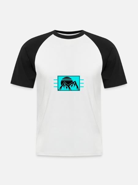 Berge Mountains Logo - Men's Baseball T-Shirt - white/black
