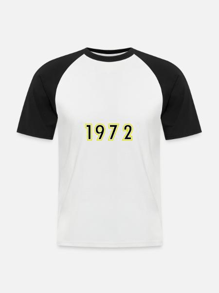 1972 Year Birthday - Men's Baseball T-Shirt - white/black