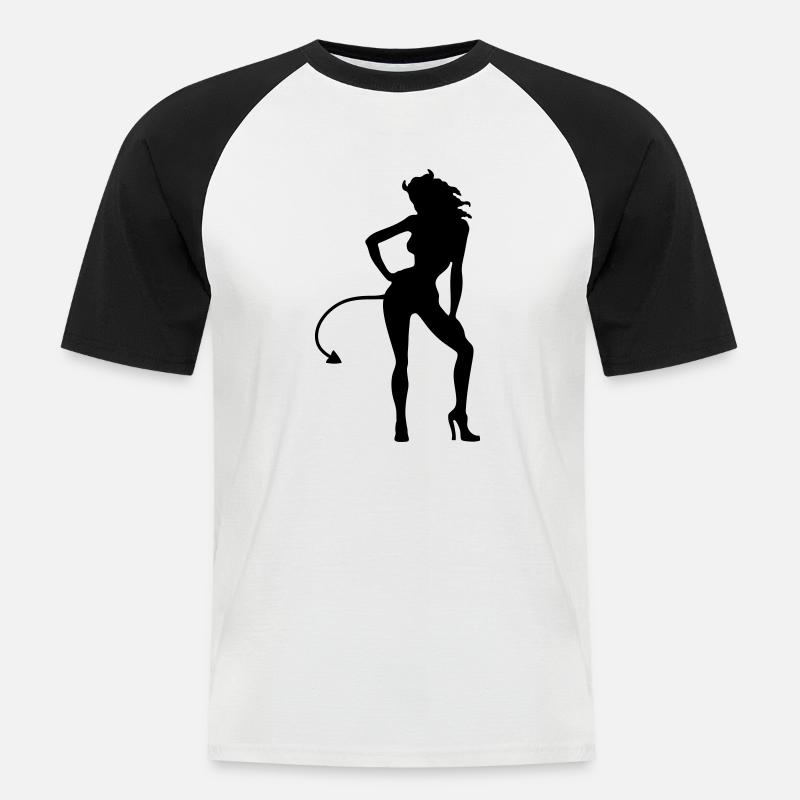 Devil - Devil - Men's Baseball T-Shirt - white/black