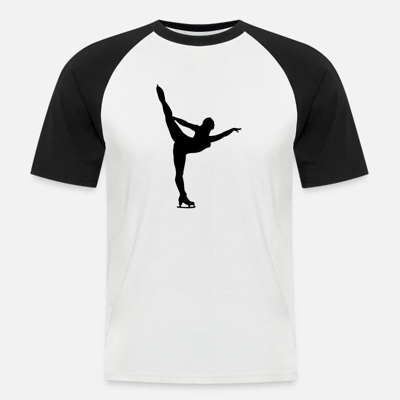 eiskunst_c_1c - Männer Baseball-T-Shirt - Weiß/Schwarz