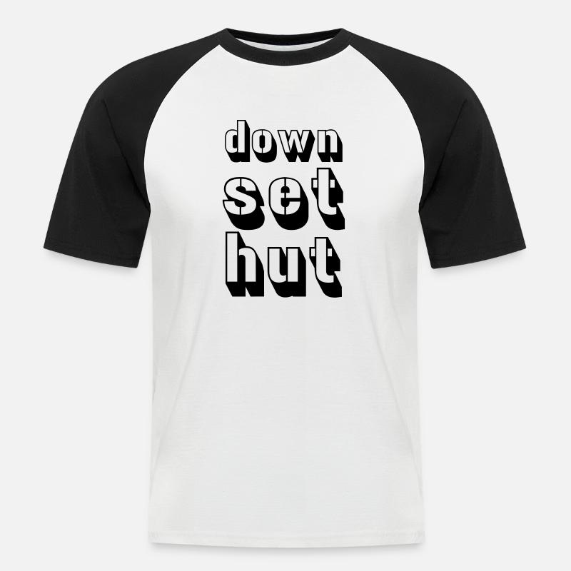 down_set_hut - Männer Baseball-T-Shirt - Weiß/Schwarz