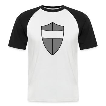 shield - Men's Baseball T-Shirt - white/black - Front - Nik (191cm)