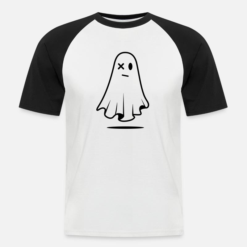 Ghost - Männer Baseball-T-Shirt - Weiß/Schwarz
