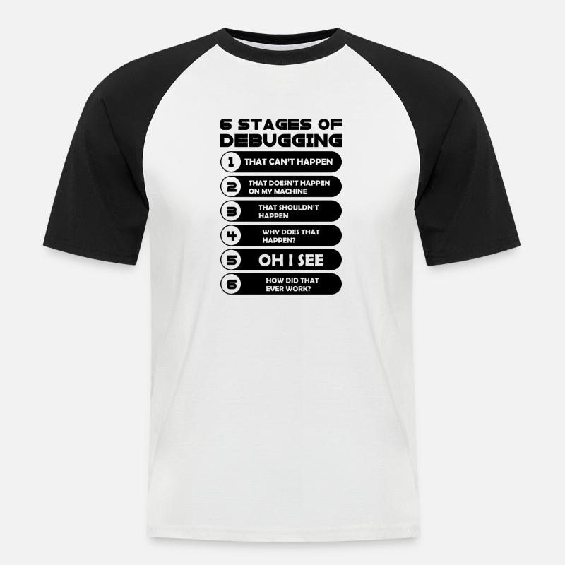 Programmieren - Männer Baseball-T-Shirt - Weiß/Schwarz