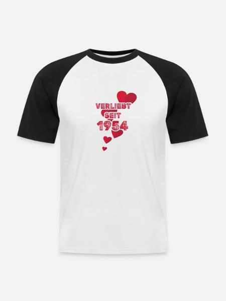 Verliebt 1954 - Männer Baseball-T-Shirt - Weiß/Schwarz