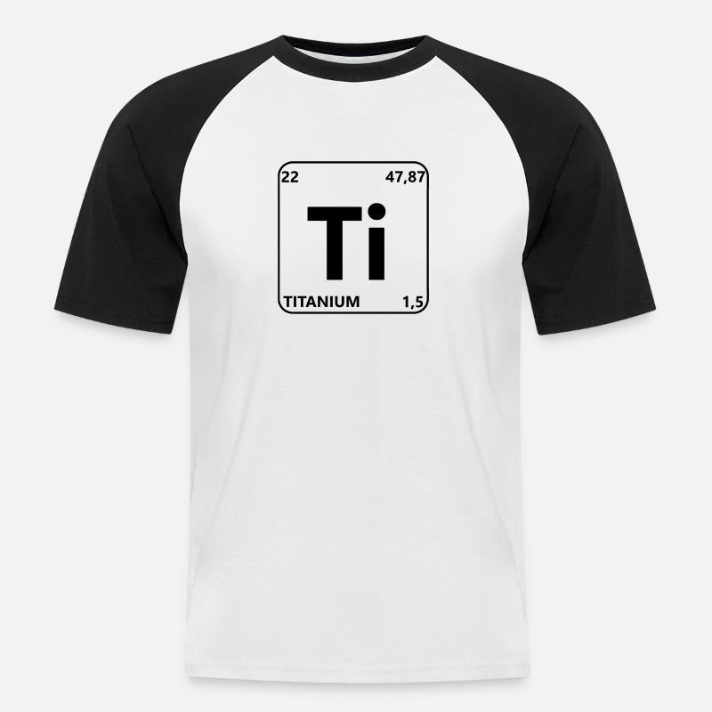 Titan - Männer Baseball-T-Shirt - Weiß/Schwarz