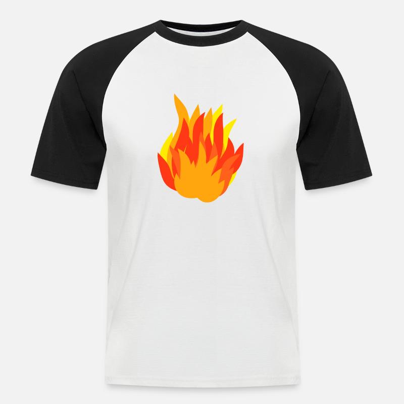 Feuer Flame eines Lagerfeuers, Geschenkidee - Männer Baseball-T-Shirt - Weiß/Schwarz