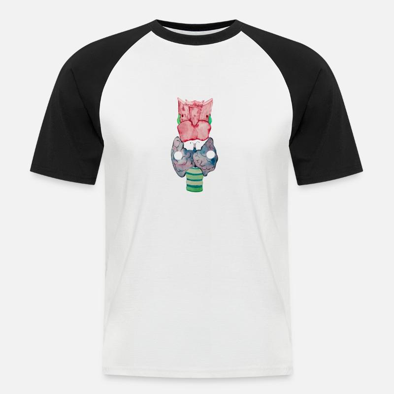 Schilddrüse Thyriod Schmetterling - Männer Baseball-T-Shirt - Weiß/Schwarz