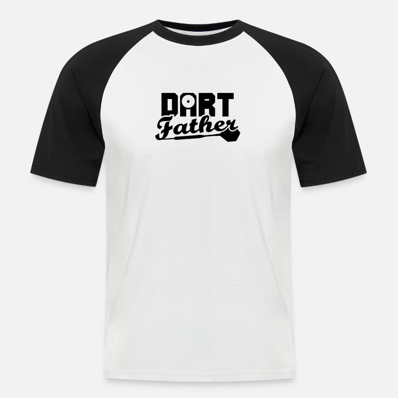 DART Father - Männer Baseball-T-Shirt - Weiß/Schwarz