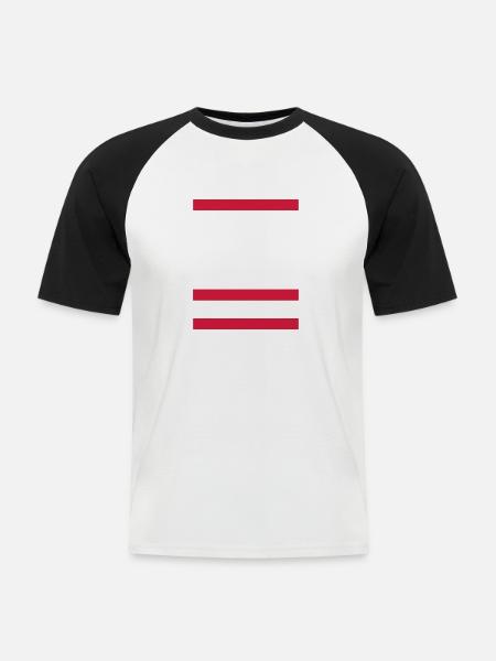 Real DJS PLAY VINYL - Männer Baseball-T-Shirt - Weiß/Schwarz