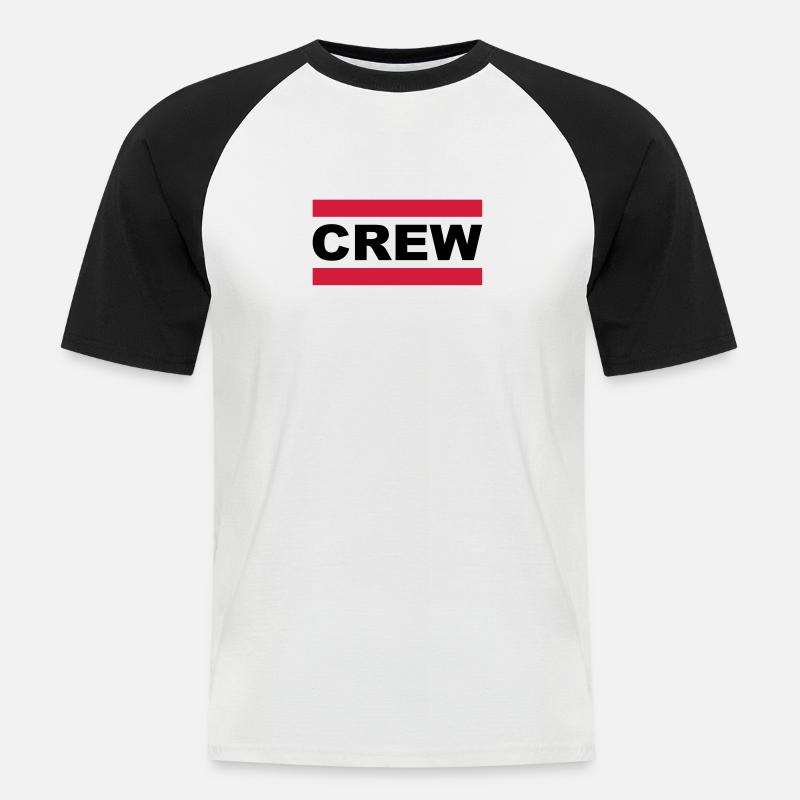crew - Männer Baseball-T-Shirt - Weiß/Schwarz