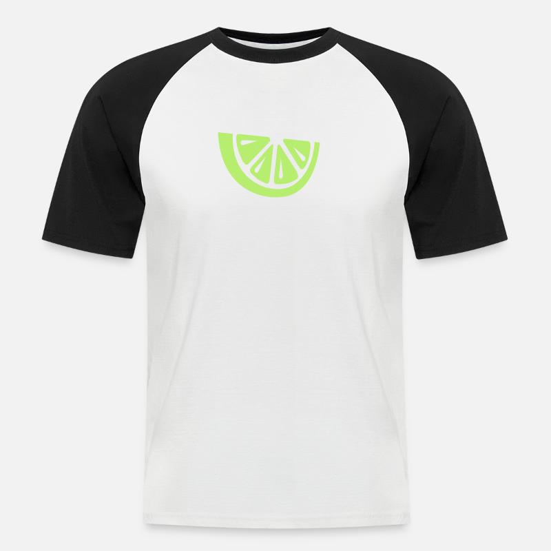Limette - Männer Baseball-T-Shirt - Weiß/Schwarz
