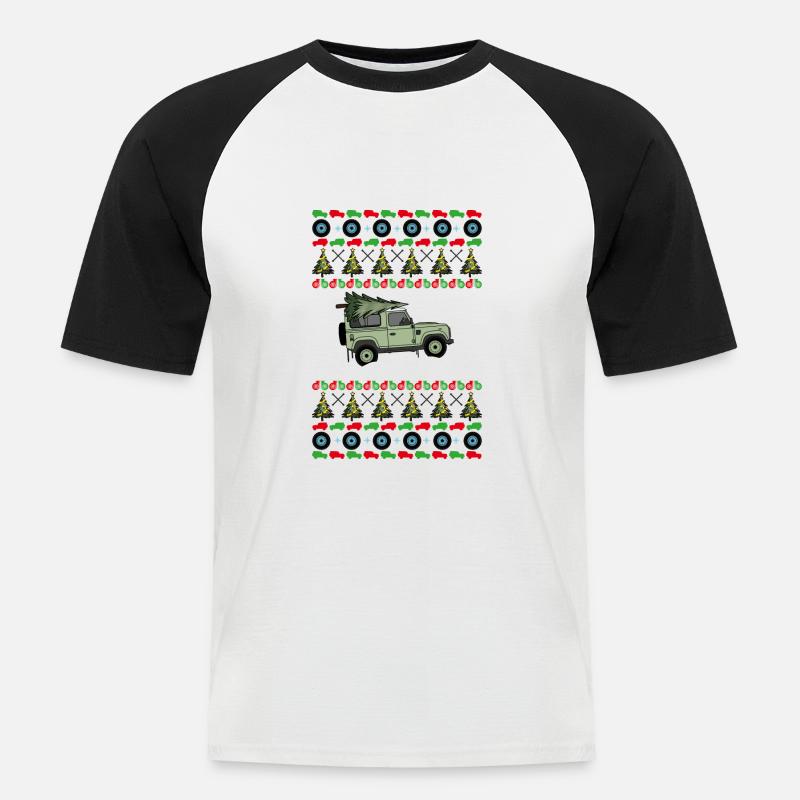 Defender - Weihnachtspullover - Männer Baseball-T-Shirt - Weiß/Schwarz