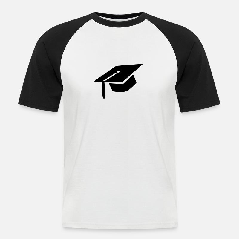 Doktorhut - Männer Baseball-T-Shirt - Weiß/Schwarz