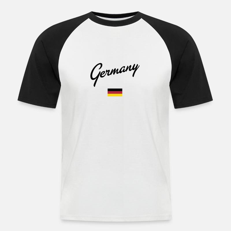 Germany - Männer Baseball-T-Shirt - Weiß/Schwarz