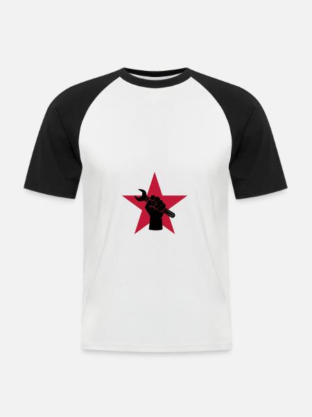 Garage - Automechaniker - Männer Baseball-T-Shirt - Weiß/Schwarz