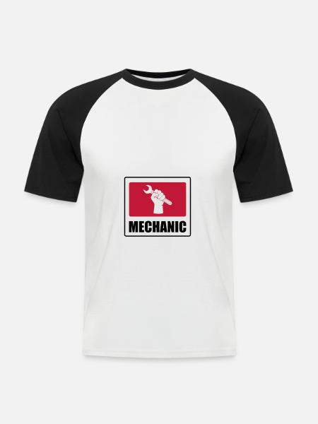 Mechanic - Men's Baseball T-Shirt - white/black