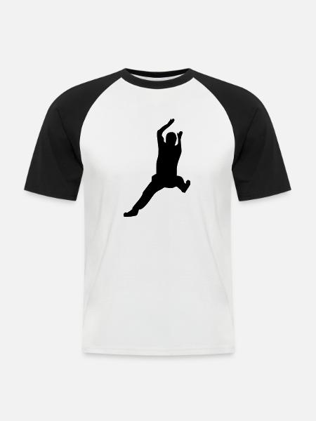 HaBa_6 - T-shirt baseball manches courtes Homme - blanc/noir