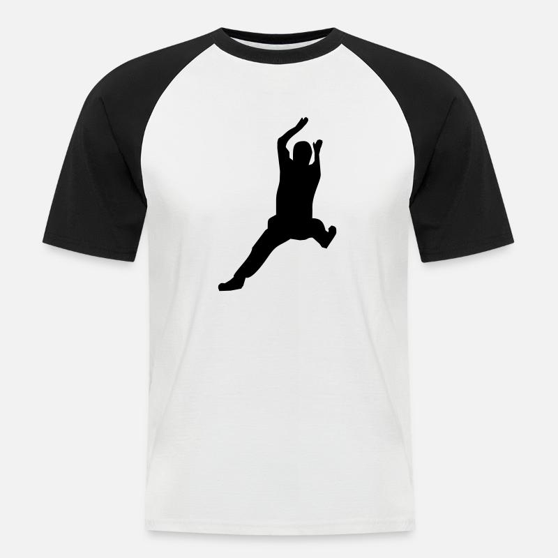 Handball Torhüter - Männer Baseball-T-Shirt - Weiß/Schwarz
