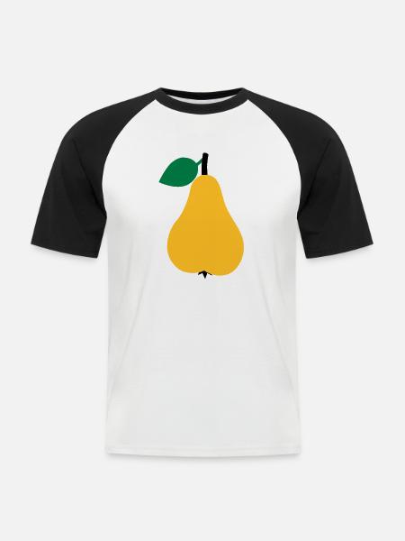 pear - Men's Baseball T-Shirt - white/black