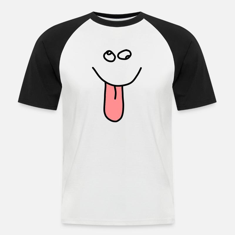 Frecher Bube - Männer Baseball-T-Shirt - Weiß/Schwarz